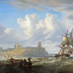 Shipping off Dunstanborough Castle, Northumberland 1844